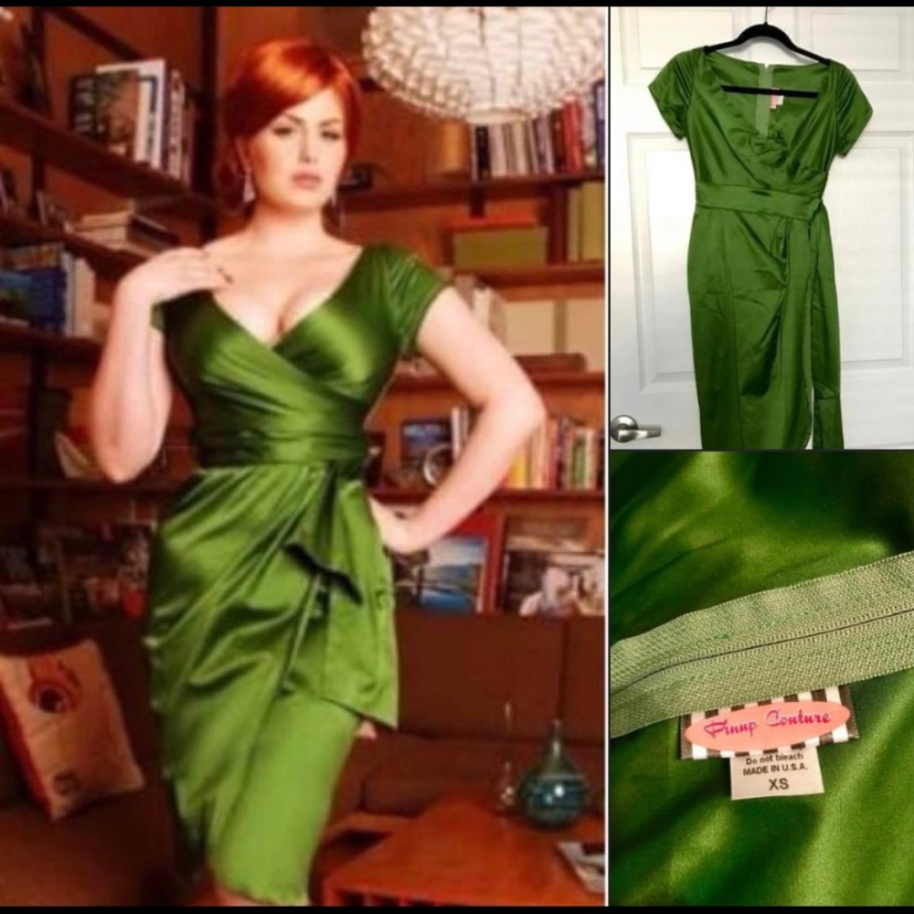 Pinup Couture AVA dress, worn once, XS, emerald green, bridesmaid, prom
